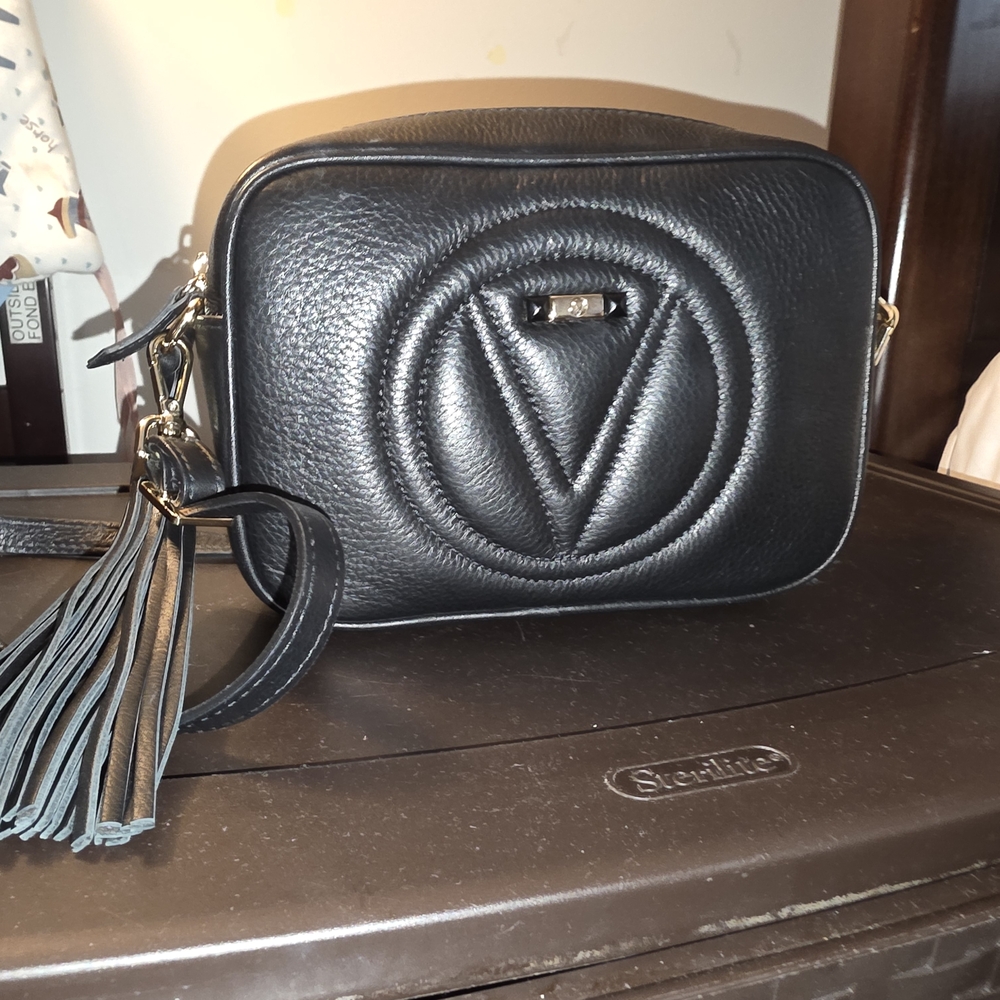 Valentino By Mario Valentino Black Quilted Crossbody Bag